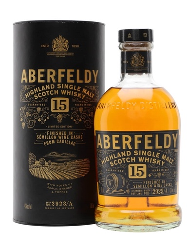 Aberfeldy 15 Year Old / Cadillac French Wine Cask Highland Whisky
